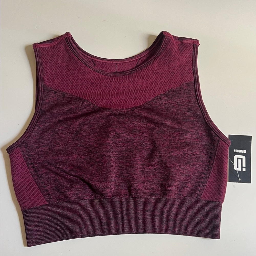 Ruby & Black Seamless Heathered Sports Bra NWT Sz L